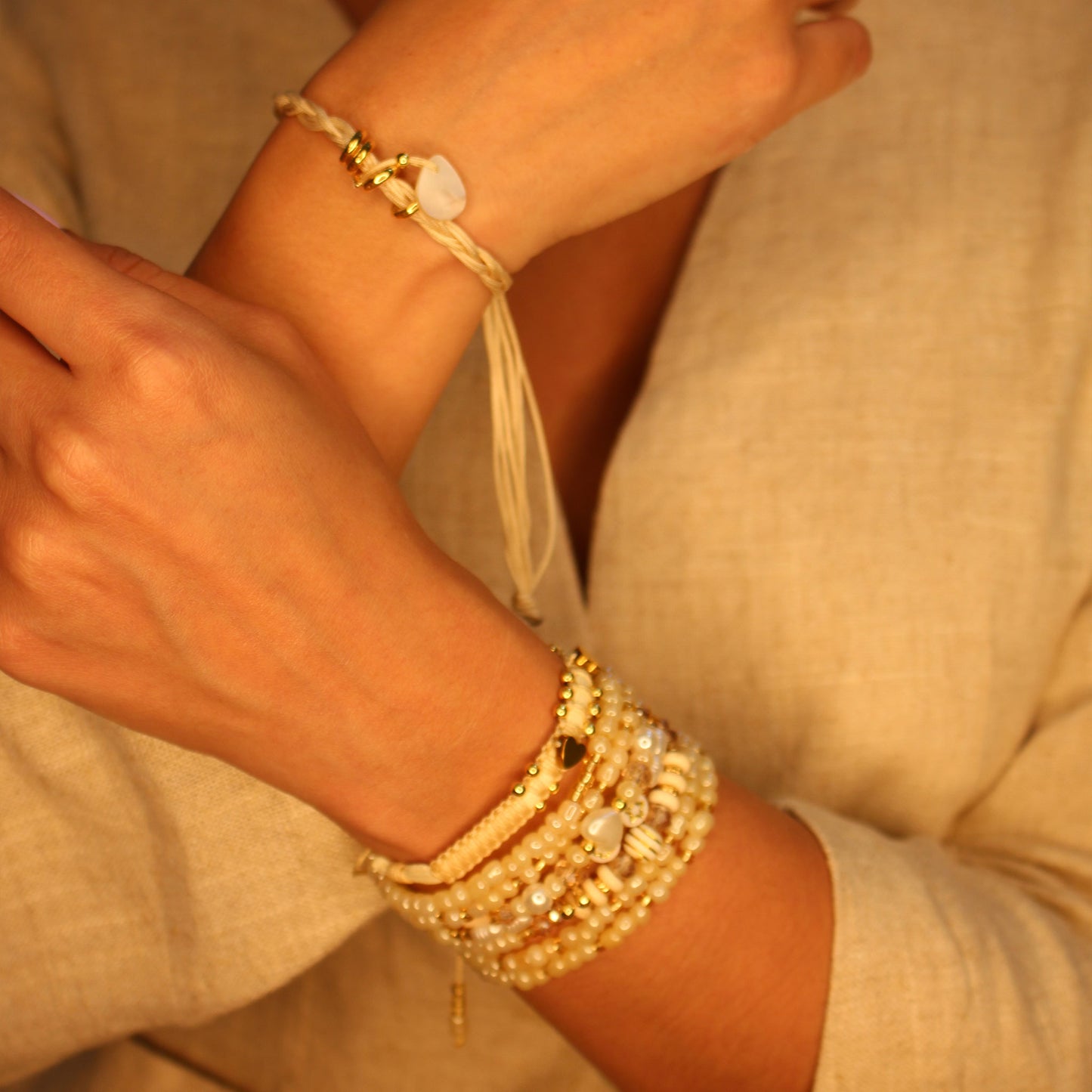 Gold and bronze Bracelets