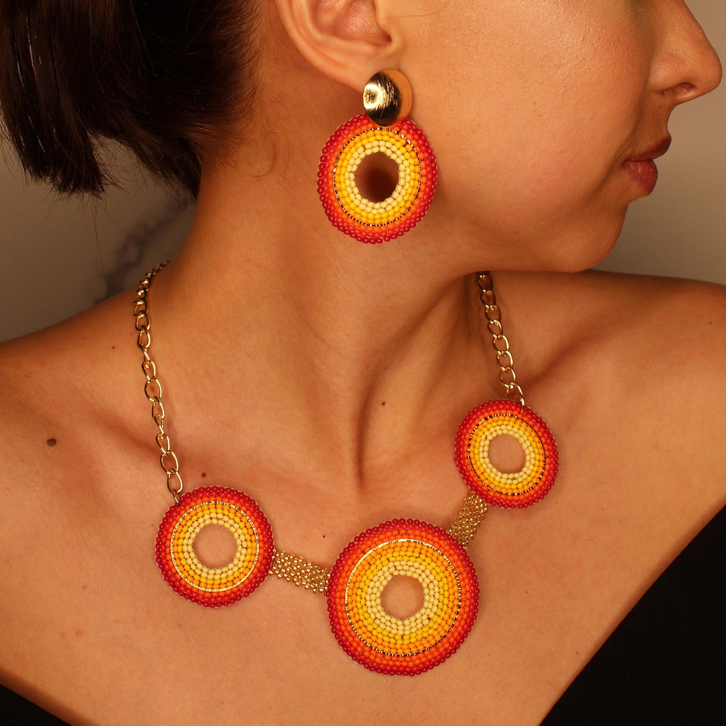 Indian Blanket Fire Necklace