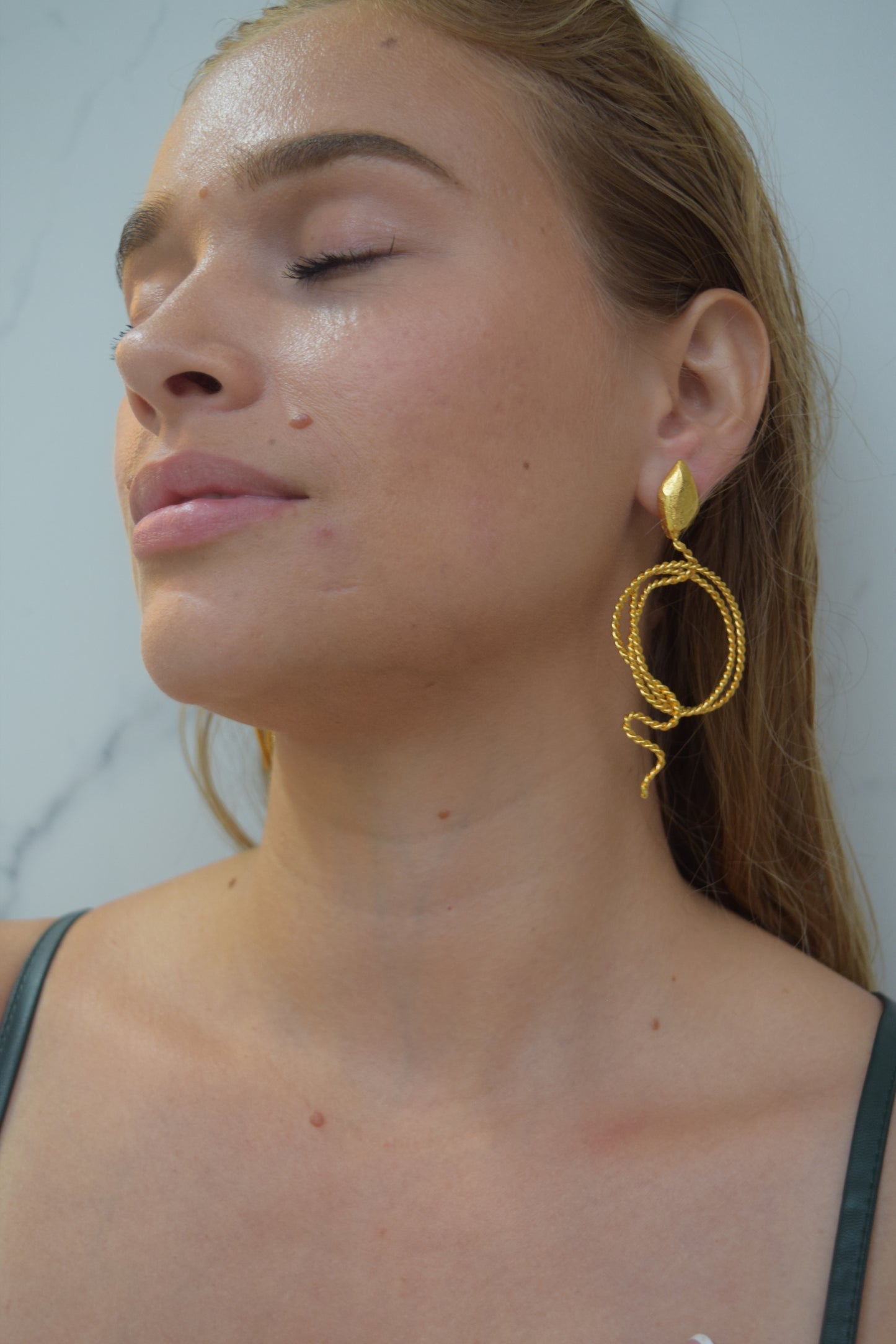 Golden Snake Earrings