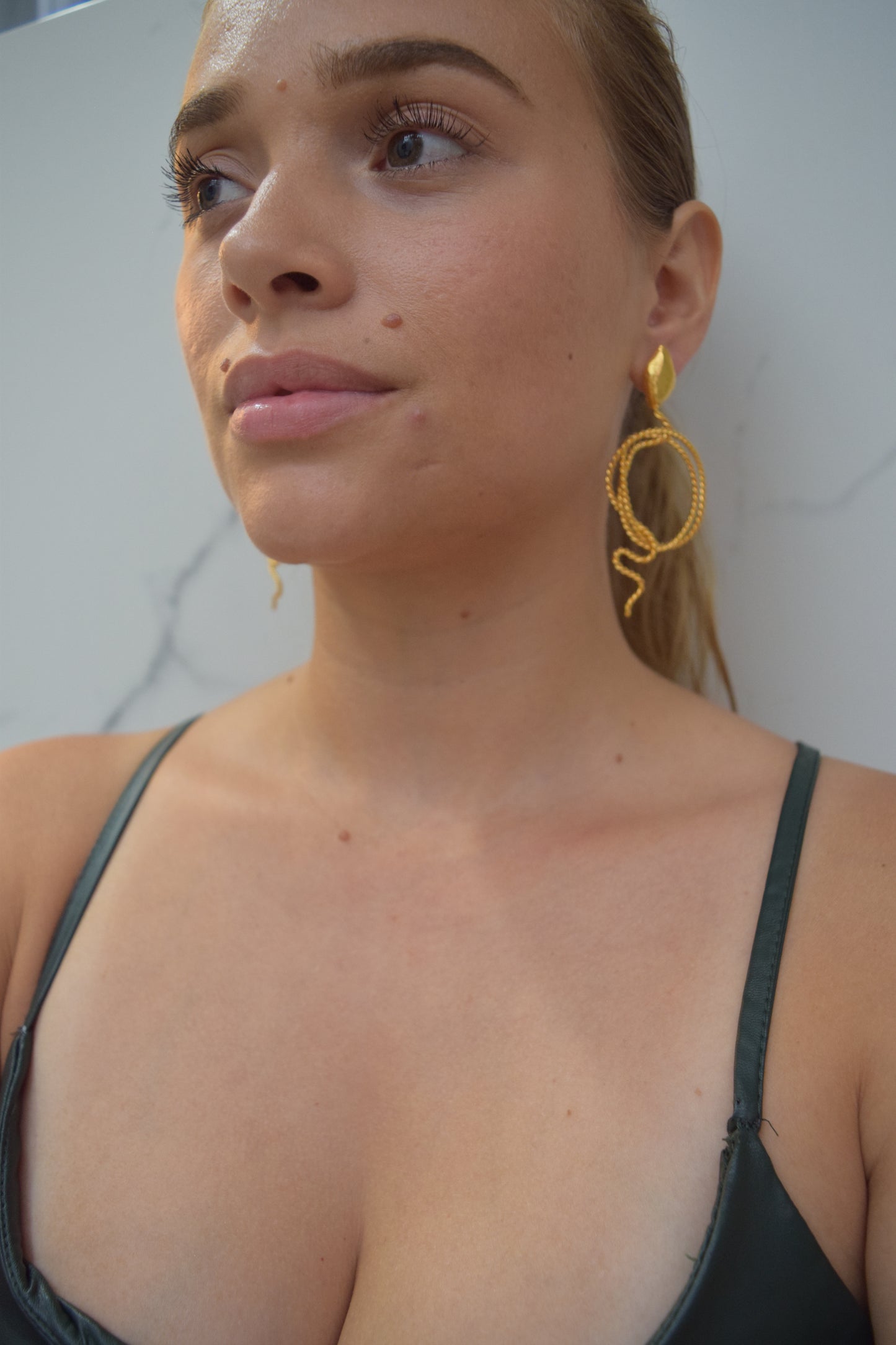 Golden Snake Earrings