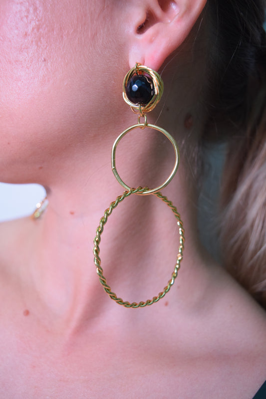 Black And Gold Hoop