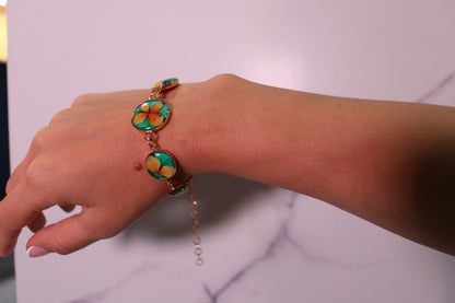 Flower Gold Resin Bracelet