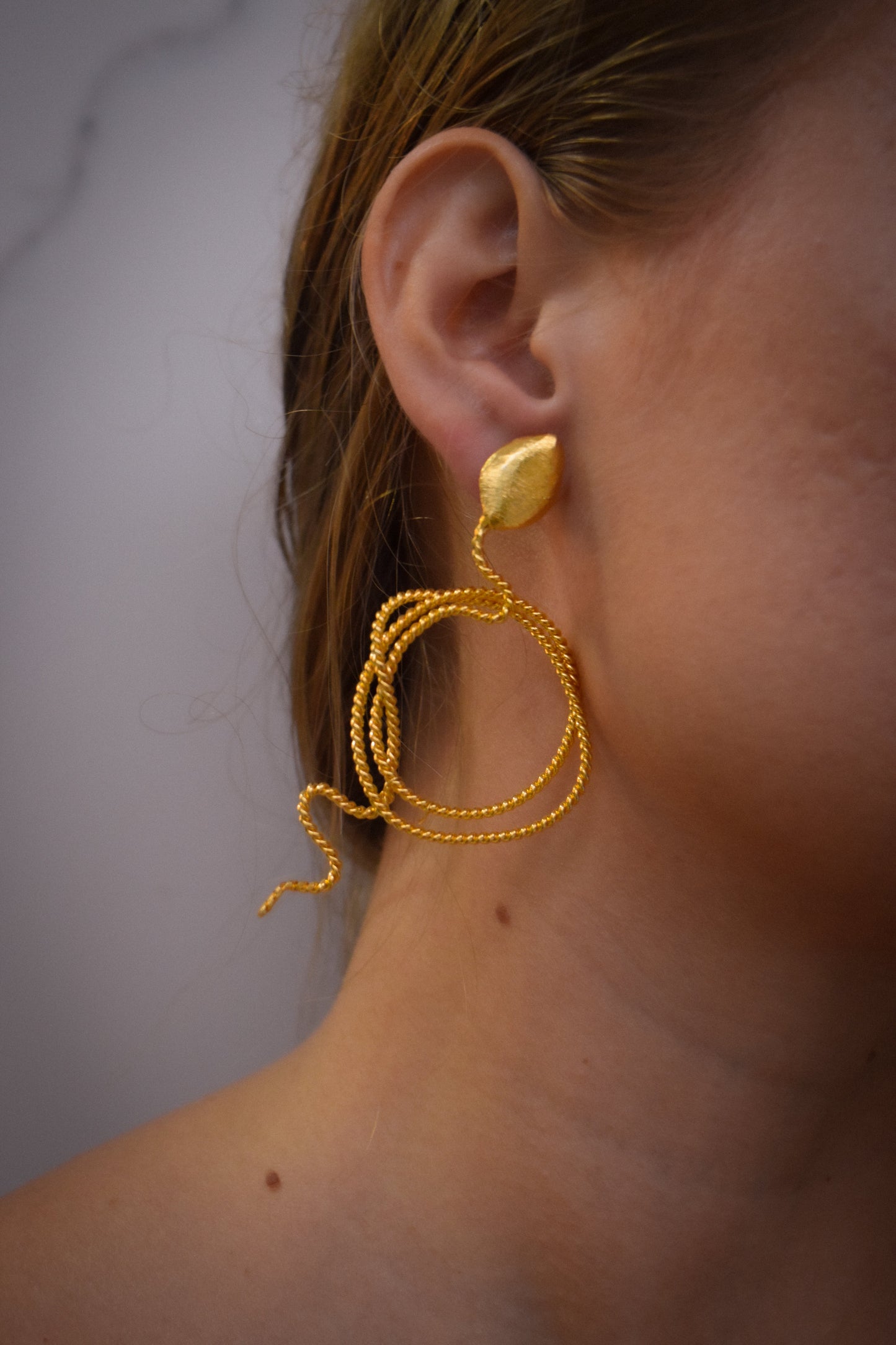 Golden Snake Earrings